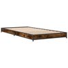 vidaXL Estructura cama madera ingenier&iacute;a metal roble humo 75x190 cm