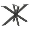 vidaXL Pata de mesa de comedor forma ara&ntilde;a antracita 120x68x(72-73) cm acero