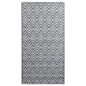 vidaXL Alfombra de exterior ARAKIL blanca y negra 160x230 cm PP