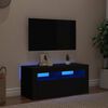 vidaXL Mueble de TV con luces LED negro 90x35x40 cm
