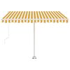 vidaXL Toldo retr&aacute;ctil manual con LED amarillo y blanco 350x250 cm