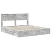 vidaXL Cama con almacenamiento con cabecera Gris Concreto 200 x 200 cm