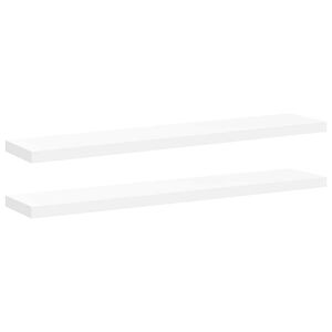 vidaXL Estantes flotantes de pared 2 uds MDF blanco 120x23,5x3,8 cm