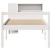 vidaXL Cama con estanter&iacute;a sin colch&oacute;n madera maciza blanca 75x190 cm