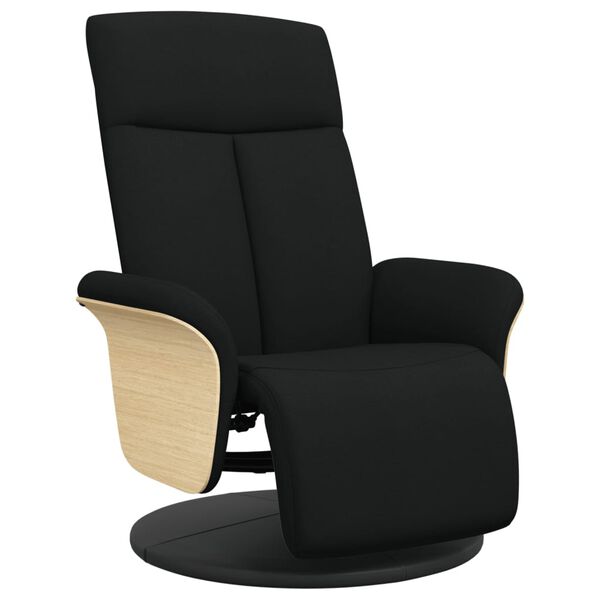 vidaXL Sill&oacute;n reclinable con reposapi&eacute;s tela negra