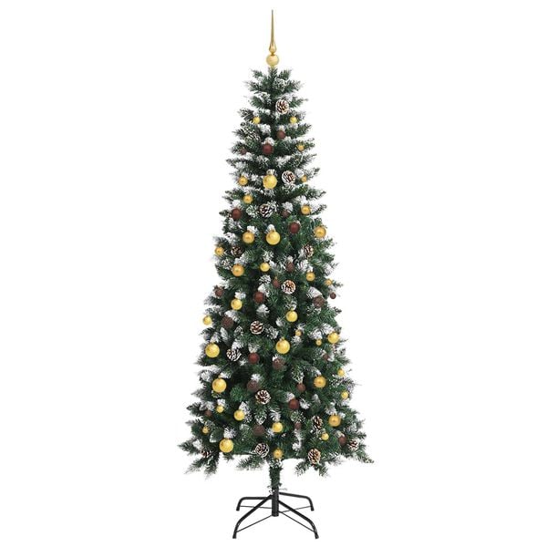 vidaXL &Aacute;rbol de Navidad artificial Verde 210 cm PVC, Pl&aacute;stico y Acero