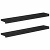 vidaXL Alfeizares 2 uds. Negro 90 x 20 x 2 cm Madera de Haya S&oacute;lida