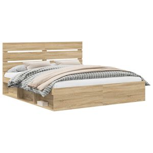 vidaXL Estructura de cama Sonoma 200 x 200 cm Madera de pino macizo