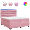vidaXL Cama box spring con colch&oacute;n terciopelo rosa 200x200 cm