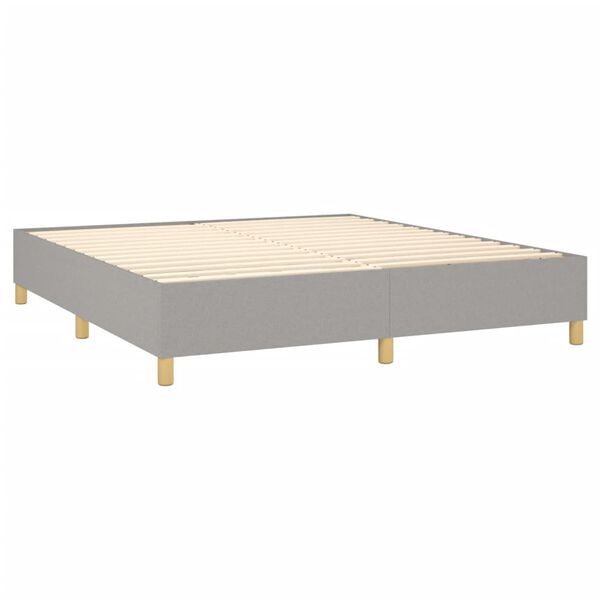 vidaXL Cama box spring con colch&oacute;n tela gris claro 160x200 cm