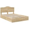 vidaXL Cama con almacenamiento con cabecera Roble Sonoma 150 x 200 cm