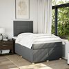 vidaXL Cama box spring con colch&oacute;n tela gris oscuro 120x200 cm