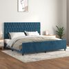 vidaXL Estructura cama sin colch&oacute;n terciopelo azul oscuro 200x200 cm