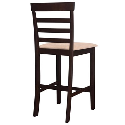 vidaXL Set de mesa y sillas de bar 3 pzas madera maciza marrón oscuro