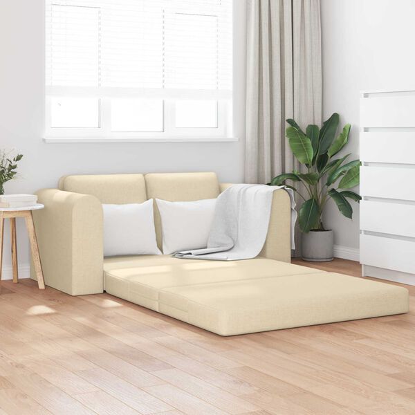 vidaXL Sof&aacute; cama 60cm Crema tela