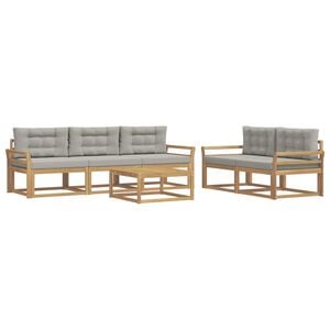vidaXL Conjunto de sof&aacute;s de exterior 6 uds. Blanco y Gris Claro
