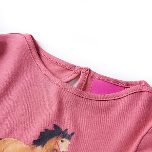 Camiseta infantil de manga larga rosa envejecido 104