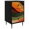 vidaXL Mesa de noche BONN Roble Negro 36 x 33 x 61 cm