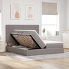 vidaXL Cama con almacenamiento Taup&eacute; 200 x 200 cm Cuero sint&eacute;tico