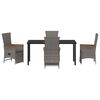 vidaXL Conjunto de Comedor de Jard&iacute;n 5 pcs Gris rat&aacute;n sint&eacute;tico