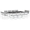 vidaXL Juego de comedor de jard&iacute;n 13 pzas con cojines textilene blanco