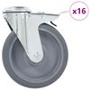 vidaXL Ruedas giratorias con agujero pasador 16 unidades 125 mm