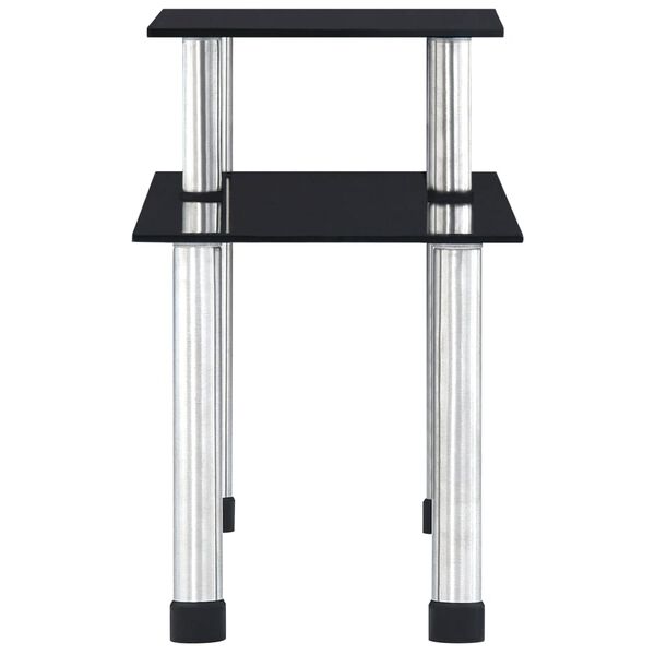 vidaXL Estantería de cocina vidrio templado negro 45x16x26 cm