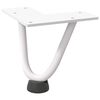 vidaXL Patas de horquilla para mesa de centro (4 unidades), color blanco, 10 cm, acero macizo