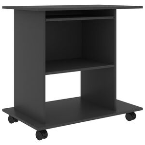 vidaXL Mesa de ordenador madera contrachapada gris 80x50x75 cm