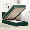 vidaXL Estructura de cama otomana con colch&oacute;n terciopelo verde oscuro