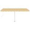 vidaXL Toldo autom&aacute;tico LED sensor de viento amarillo blanco 500x350cm