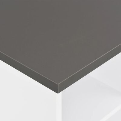 vidaXL Mesa alta de cocina blanco y gris antracita 60x60x110 cm