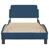 vidaXL Estructura de cama con cabecero Dover tela azul 90x190 cm