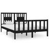 vidaXL Estructura de cama doble madera maciza negra 135x190 cm
