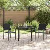 vidaXL Conjunto de Comedor de Jard&iacute;n 3 pcs Negro Rat&aacute;n sint&eacute;tico