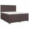 vidaXL Cama box spring con colch&oacute;n Marr&oacute;n Oscuro 200 x 200 cm Tela