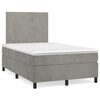 vidaXL Cama box spring con colch&oacute;n terciopelo gris claro 120x190 cm