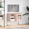 vidaXL Mueble para TV de acero rosa 68x39x60,5 cm