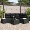 vidaXL Conjunto de sof&aacute; de jard&iacute;n 5 pcs Negro rat&aacute;n sint&eacute;tico