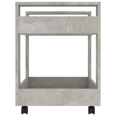 vidaXL Carrito de escritorio contrachapada gris hormigón 60x45x60 cm