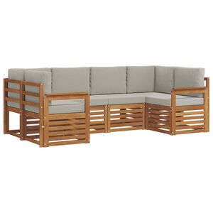 vidaXL Conjunto de Sof&aacute; Seccional con coj&iacute;n 6 pcs Gris Natural y Claro