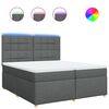 vidaXL Cama box spring con colch&oacute;n tela gris oscuro 200x200 cm