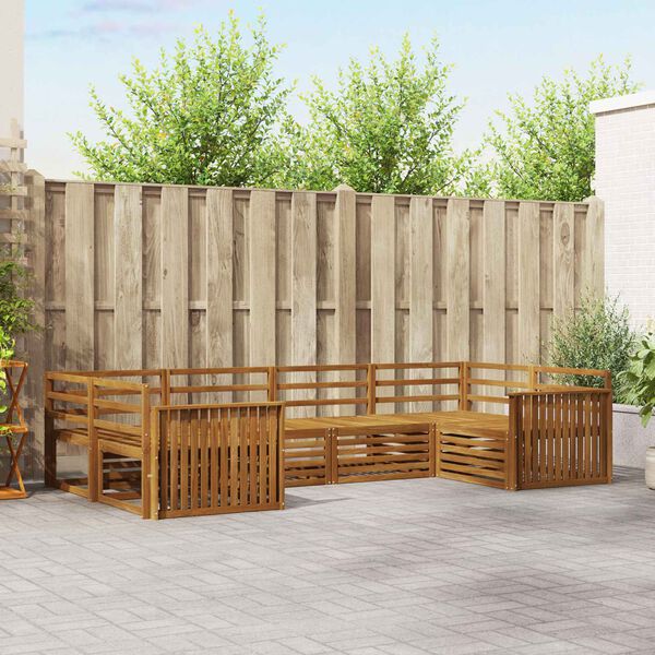 vidaXL Juegos de sof&aacute;s 6 pcs Natural Madera de Acacia S&oacute;lida