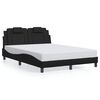 vidaXL Estructura de cama Viana sin colch&oacute;n cuero sint&eacute;tico negro 140x190 cm
