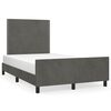 vidaXL Estructura de cama sin colch&oacute;n terciopelo gris oscuro 120x190cm