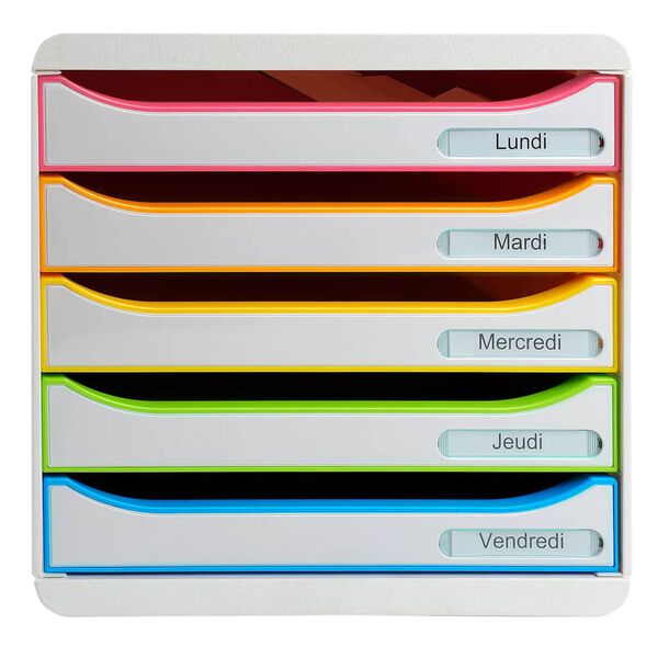 Exacompta Set de cajones para escritorio Black Office 5 cajones blanco