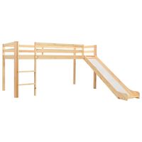 vidaXL Cama alta para niños tobogán y escalera madera pino 97x208 cm