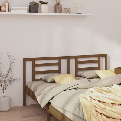 vidaXL Cabecero de cama madera maciza de pino marrón miel 166x4x100 cm