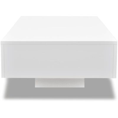vidaXL Mesa de centro rectangular de fibra de vidrio blanco brillante