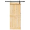 vidaXL Puerta corredera con herrajes madera maciza de pino 85x210 cm
